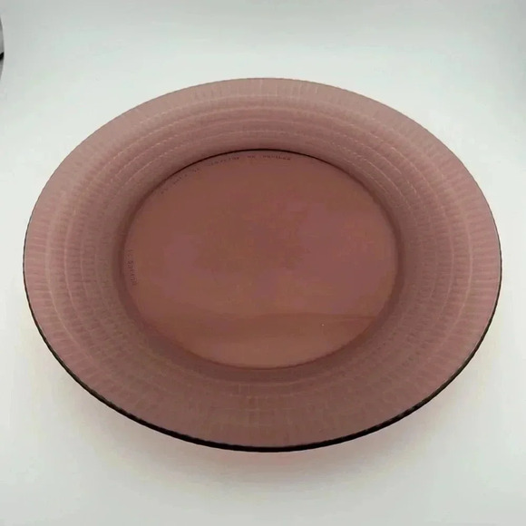 Vintage Fortecrisa Amethyst Purple Plum Glass Dinner Plates Mexico Ribbed Set/6 - Picture 6 of 15